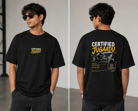 Certified Jugaadu 100% Cotton Round Neck T-shirt